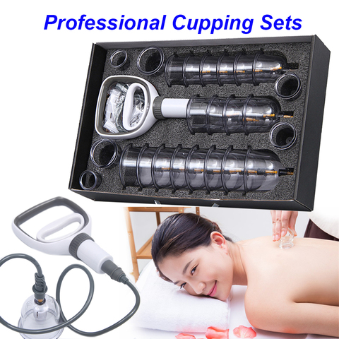 Professional Cupping Therapy Set Vacuum Cans Body Anti cellulite guasha massager ventosa Plastic Jars fat burner Suction Cup ► Photo 1/6