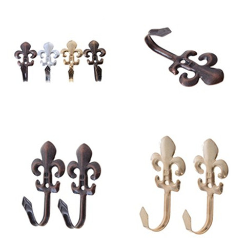 2pcs Vintage Hooks for Clothes Coat Hat Bag Towel Hanger Bathroom Wall Hook Plum Blossom Style Antique Hanger Hook ► Photo 1/6