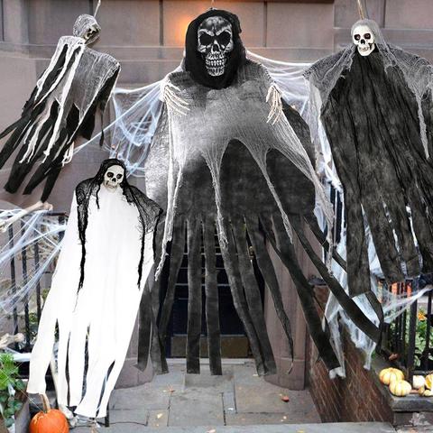 OurWarm Black White Horror Halloween Hanging Ghost Decoration Halloween Outdoor Decoration Haunted House Escape Horror Props ► Photo 1/6