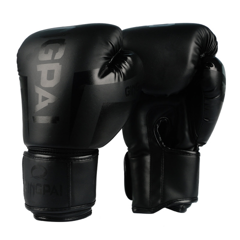 Good Quality Black adult kick boxing gloves muay thai luva de boxe Training fighting men women boxing gloves Grappling MMA glove ► Photo 1/6