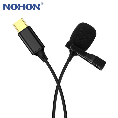 1.5m Mini Type C Microphone Lapel Lavalier Clip-on Recording Mic For Samsung S20 S10 S9 Huawei P40 P30 P20 Android Mobile Phone ► Photo 1/6