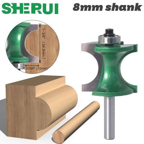SHERUI 1PCS 8mm Shank Bullnose Half Round Bit Endmill Router Bits Wood 2 Flute Bearing Woodworking Tool Milling Cutter ► Photo 1/6