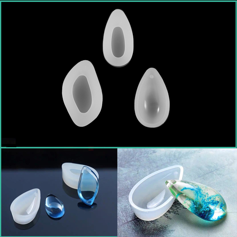 1pcs Water Drop Pendants Silicone Mold Transparent Epoxy Resin Molds Crystal Earrings Necklaces For Diy Jewelry Making Tool ► Photo 1/6