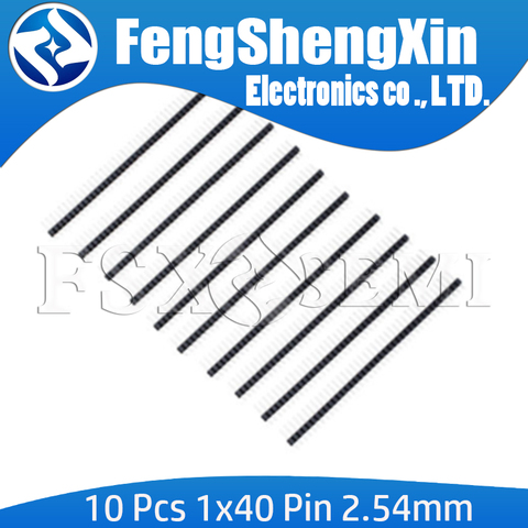 10pcs 1X40 PIN Single Row MALE 2.54MM PITCH 11MM LONG PIN Header connector Strip 1X40PIN 1*40 40p 40PIN FOR PCB ► Photo 1/2