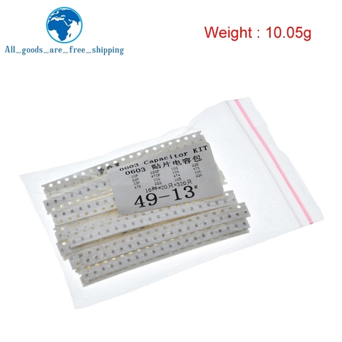 Free shipping 0603 SMD Capacitor assorted kit ,16values*20pcs=320pcs 10PF-22UF Samples kit ► Photo 1/6