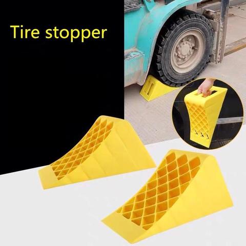 Portable Wheel Chock Heavy Duty Vehicle Car Truck Wheel Tire Chock Stop Block Honeycomb Base Tire Anti-slip Fixed Pad Yellow ► Photo 1/6