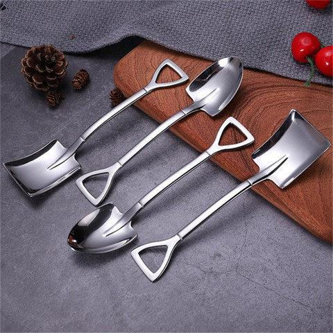 2022 new vacuum plating stainless steel ice cream coffee spoon dessert teaspoon fruit salad spatula kitchen hot drink tableware ► Photo 1/6