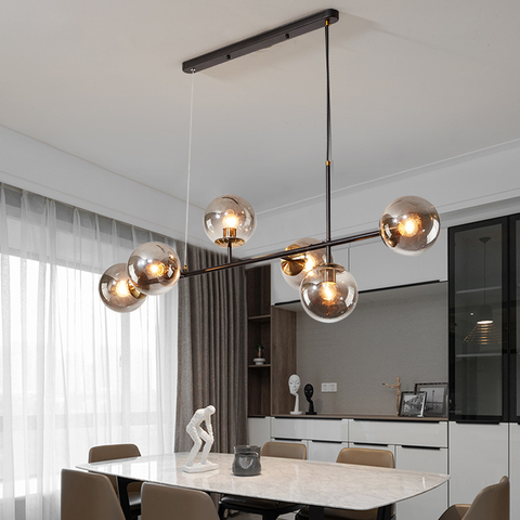 Nordic designer gold black Luxury pendant lights living room decoration Smoke Grey Glass pendant lamp bedroom lighting fixtures ► Photo 1/6