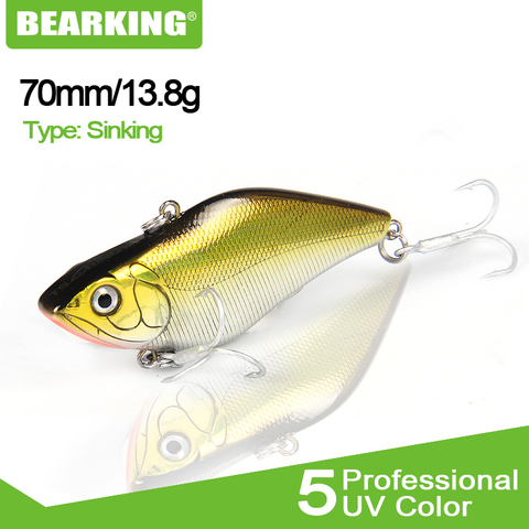 Bearking 5pcs/lot Only for promotion,!Quality A+ fishing lures, 70mm/13.8g vib, 5 different colors each lot,free shipping. ► Photo 1/5