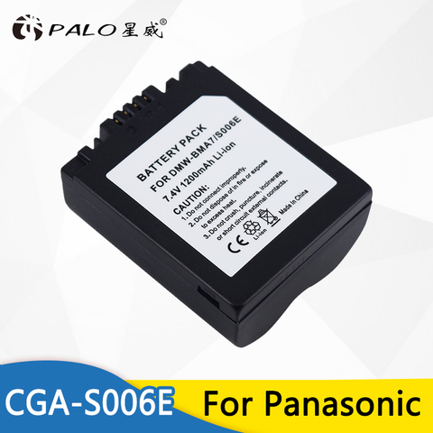 Palo 1pc CGA-S006 S006E Li-ion Battery CGR-S006E DMW-BMA7 Camera Battery CGR-S006A For Panasonic DMC-FZ7 FZ8 FZ18 FZ28 FZ35 FZ50 ► Photo 1/6