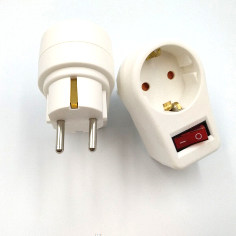 Newest EU Socket Conversion Plug 1 TO 1 Way EU Standard Power Adapter Socket With Switch Neon Indicator 16A AC250VTravel Plug ► Photo 1/1