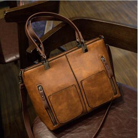 Retro PU Leather Women Shoulder Bag Female Causal Totes for Daily Shopping Handbag ► Photo 1/6