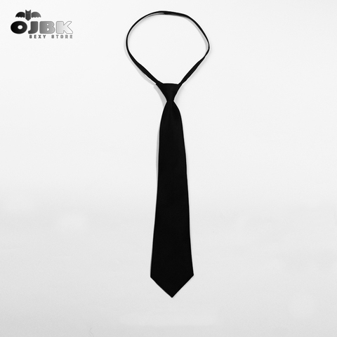 OJBK Anime Cosplay Accessories Black Ties Solid Color School Girl 5cm Jacquard Necktie Daily Wear Cravat Wedding Party Gift ► Photo 1/2