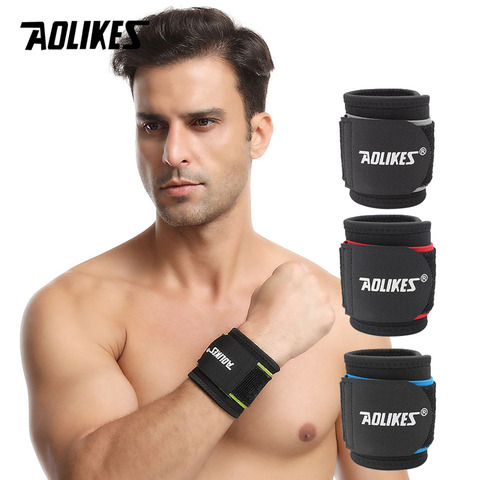 AOLIKES 1PCS Adjustable Sport Wristband Wrist Brace Wrap Bandage Support Band Gym Strap Safety sports wrist protector Hand Bands ► Photo 1/6