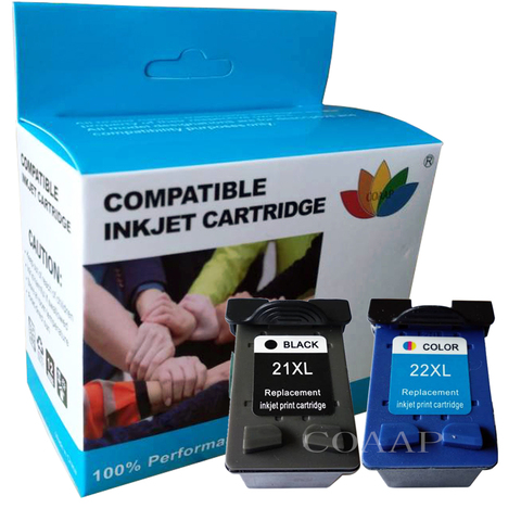 2 Refilled ink cartridge for HP 21 22 hp21 Black hp22 Tricolor DeskJet 3910 3915 3918 3920 3930 3938 D1311 D1341 D1360 F4188 ► Photo 1/3