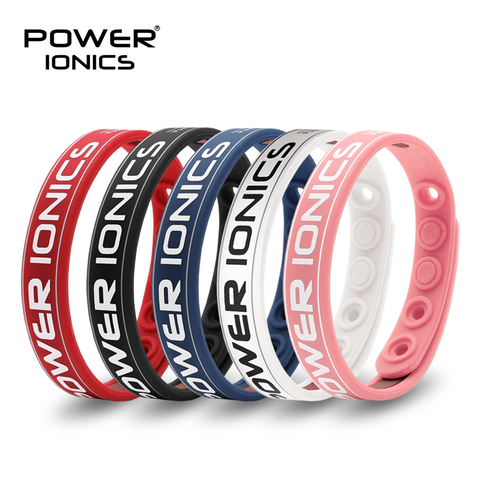 Power Ionics antifatigue power fitness sports silicone ions balance tourmaline germanium charms bracelet wristband bangles ► Photo 1/6