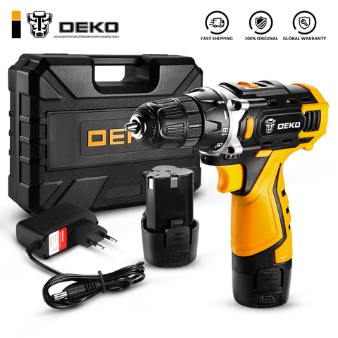 DEKO New Arrival Banger 12V Mini Wireless Power Driver Cordless Drill Screwdriver Home DIY DC Lithium-Ion Battery Esay to Handle ► Photo 1/5