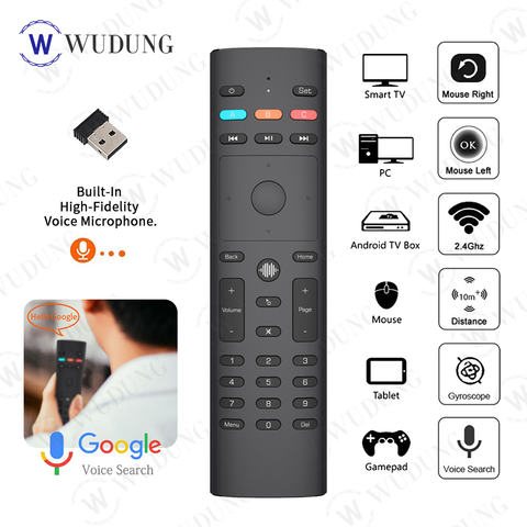 Newest G40S Air Mouse Google Voice Microphone Gyroscope 2.4G Wireless 33 Keys IR Learning G40 Remote Control for Android TV Box ► Photo 1/6