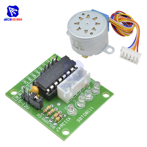 diymore 5V/12V 28BYJ-48 4-Phase Stepper Motor with ULN2003 Driver Board for Arduino PI PIC Raspberry Pi ► Photo 1/6