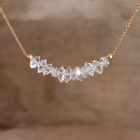 Herkimer Diamond Necklace, April Birthstone, Herkimer Jewelry, ► Photo 1/3
