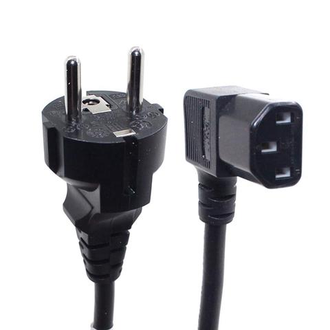 1.8m IEC C13 Right Angle Adapter Lead Cord European Schuko CEE7/7 Extension Cable VDE Angle Power cord ► Photo 1/6