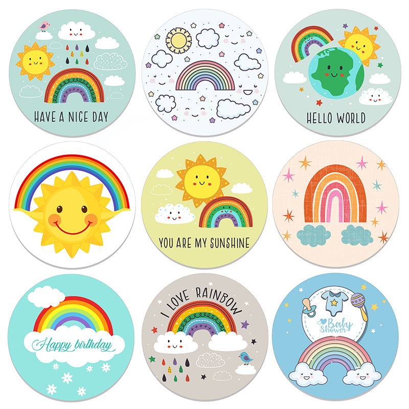  Cartoon Rainbow Sun Cloud Stickers Waterproof Seal Labels Stickers  Birthdays Baby Shower Baptism Christening Decorations - Price history &  Review | AliExpress Seller - Party Tesoroo Store 