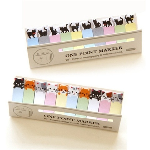 Office Decoration Cute Funny Joy Cat Style Sticker Bookmark paper Memo Marker Point Flags Sticky Notes Writing label ► Photo 1/6