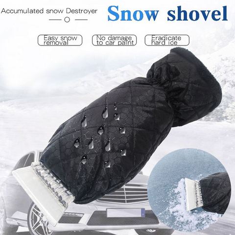 Thickened Thermal Car De-Icing Spatula Car Ice Scraper Glove With Plastic Ice Shovel Vehicle Auto Windshield Snow Shovel Glove ► Photo 1/6