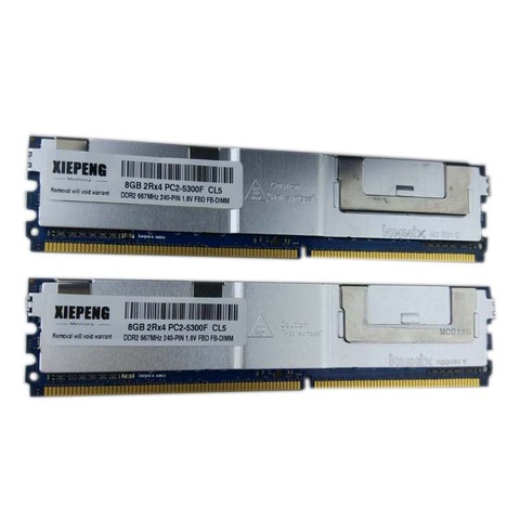 for Intel Server Board S5000VSA S5000PSL RAM 16GB (2x8GB) DDR2 ECC Fully Buffered 8G 667MHz FB-DIMM 4GB PC2-5300 1.8V FBD Memory ► Photo 1/5