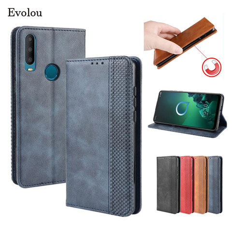 Retro Flip Book Leather Cover for Alcatel 3X 2022 5048U 5048Y Case Magnetic flip wallet case for alcatel 1S 2022 1V phone cover ► Photo 1/6