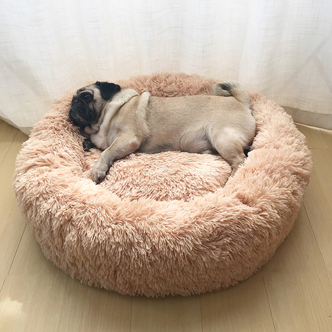 Super Soft Pet Bed Kennel Dog Round Cat Winter Warm Sleeping Bag Long Plush Puppy Cushion Mat Portable Cat Supplies 46/50/60cm ► Photo 1/6