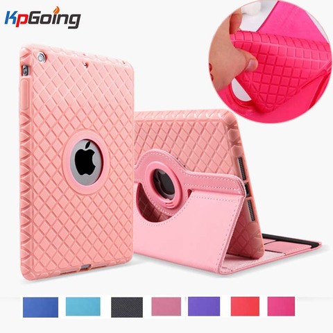 360 Degree Rotating Silicon Leather Smart Cover Case for Apple iPad Air 1 Air 2 5 6 New iPad 9.7 2017 2022 A1822 A1823 A1893 ► Photo 1/6