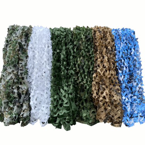 Camouflage Nets Camo Netting Single Layer 1.5*6 Army Military Outdoor Hunting Army Party Decor Hiding Mesh Desert Woodland White ► Photo 1/6