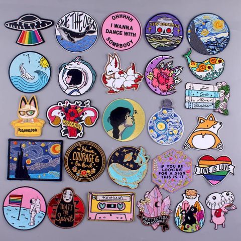 Van Gogh/Cartoon Patch Embroidered Patches For Clothing Anime Patch Iron On  Patches For Clothes Applique Stickers Spirited Away - Price history &  Review, AliExpress Seller - Pro Heat Transfers Store