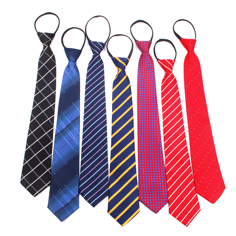 Zipper Tie For Men Women Classic Skinny Neck Tie For Wedding Casual Plaid Mens Neckties Suits Striped Neck Ties Jacquard Cravat ► Photo 1/6