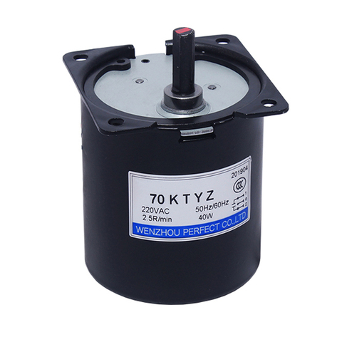 Low Speed Geared Motor 70KTYZ Permanent Magnet Synchronous Motor Adjustable Direction High Torque Low Noise Motor 220V AC 40W ► Photo 1/6