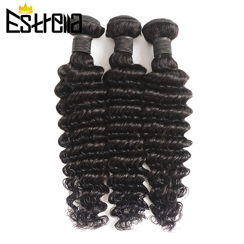 Deep Wave Bundles 100% Human Hair Bundles Peruvian Hair Weaves 1/3/4 Bundles Hair Remy Natural Color 8