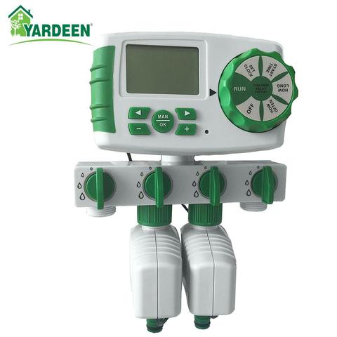 Garden Automatic 4-Zone Irrigation Watering Timer System  Garden Water Timer Including 2 Solenoid Valve ► Photo 1/6