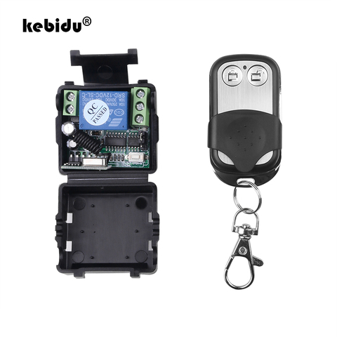 kebidu Wireless Remote Control Switch DC 12V 10A 1CH relay Receiver Module and RF Transmitter 433 Mhz Remote Controls ► Photo 1/6