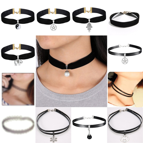Womens Gothic Choker Neck Rope Punk Lace Hollow Out Necklace Collar Jewelry  Gift