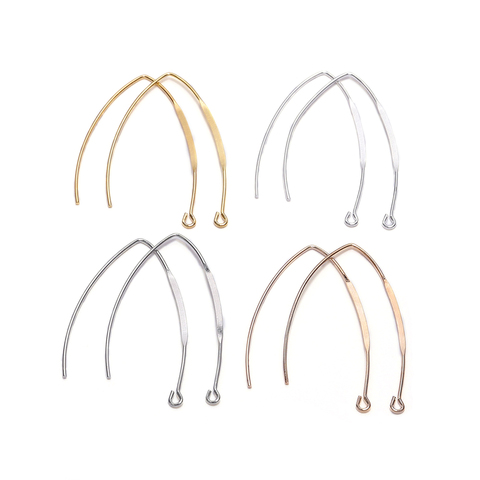 20pcs Gold  Rhodium Copper French V-shaped Earring Hooks Findings Ear Hook Wire Settings Base Settings For Jewelry Making ► Photo 1/6