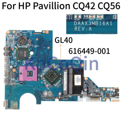 KoCoQin Laptop motherboard For HP Pavillion CQ42 CQ56 Core GL40 Mainboard 616449-001 DAAX3MB16A1 ddr2 ► Photo 1/5