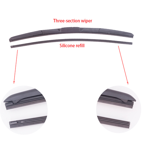 2Pcs Wiper Blade Refill Silicone Strip Insert 28