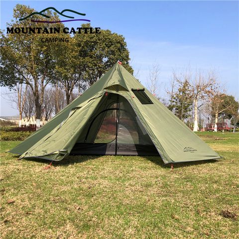 3-4 Person Ultralight Outdoor Camping Teepee Pyramid Tent Large Rodless Tent Backpacking Hiking Tents Awnings Shelter ► Photo 1/6