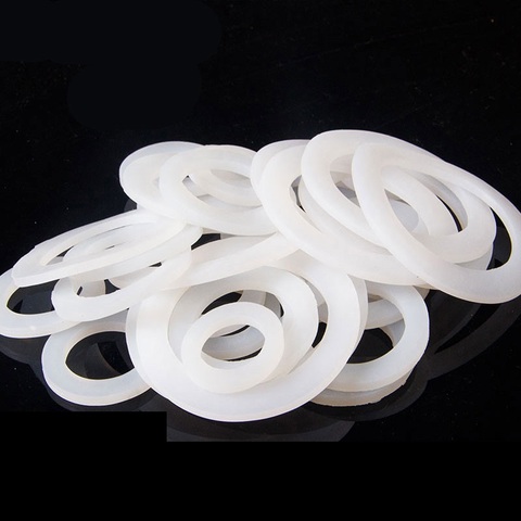 10Pcs White Food Grade Silicone Rubber O-Ring Seals Washer Cross Section I.D.20-75mm ► Photo 1/6