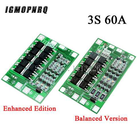 Enhance/Balance 3S 60A BMS Board/ Li-ion 12.6V 18650 BMS PCM Battery Protection Board for Li-ion Battery/18650 Battery CHARGER ► Photo 1/3