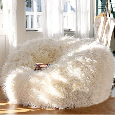 Soft Fluffy Wool Fur Bean Bag Cover,Without Filler,Sofa Lazy Couch Chair Kids Party Festival Baby Photography Show Props Stool ► Photo 1/6