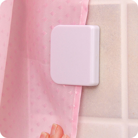 1set New shower curtain clip bathroom curtain buckle viscose dodechedron Wind fixed hook curtain holder Seamless sticky hooks ► Photo 1/6