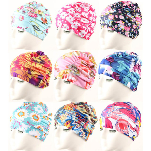 2022 Print Swimming Cap Women Long Hair Swim Hat Outdoor Activities Swim Head Cap Summer Beach Swim Pool Hat For Adult ► Photo 1/6