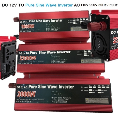 Pure Sine Wave Inverter DC 12V 24V To AC 220V 50Hz 60Hz Peak Power